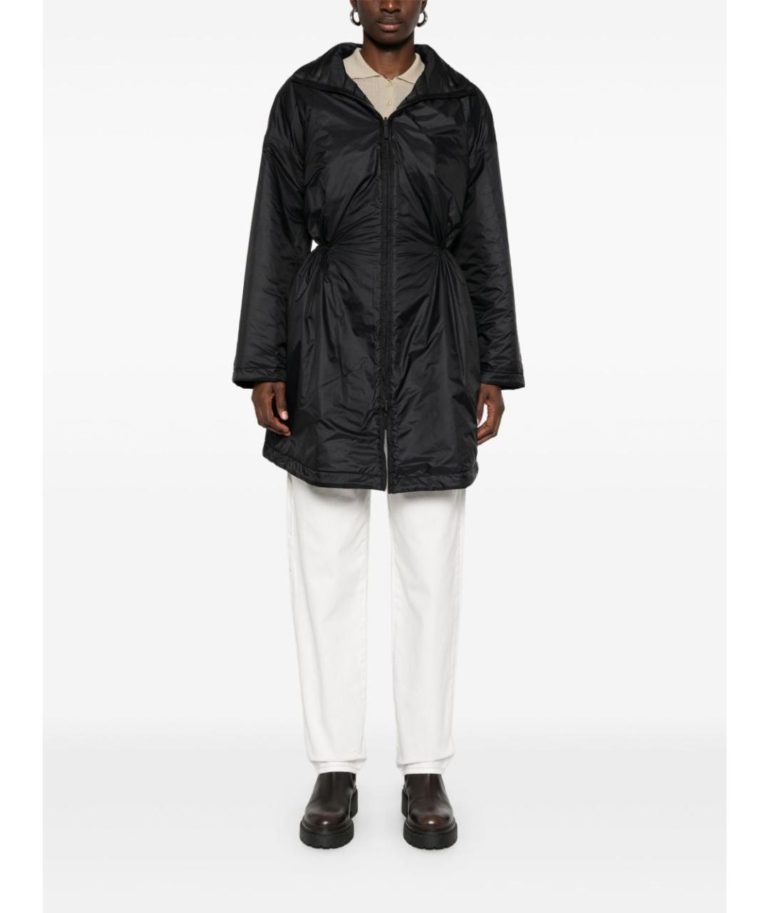 EMPORIO ARMANI Черное полиэстеровое пальто, фото 4