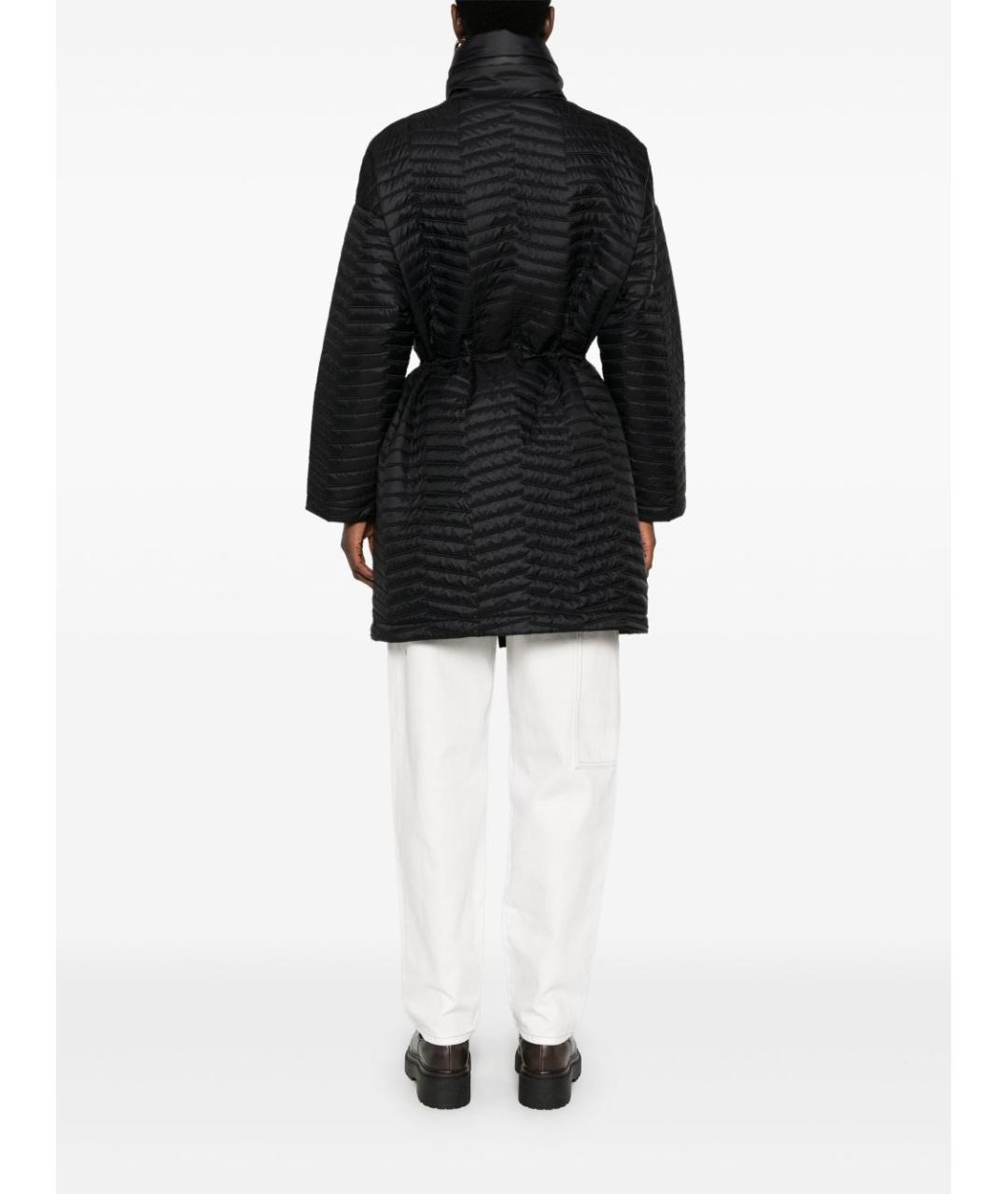 EMPORIO ARMANI Черное полиэстеровое пальто, фото 5