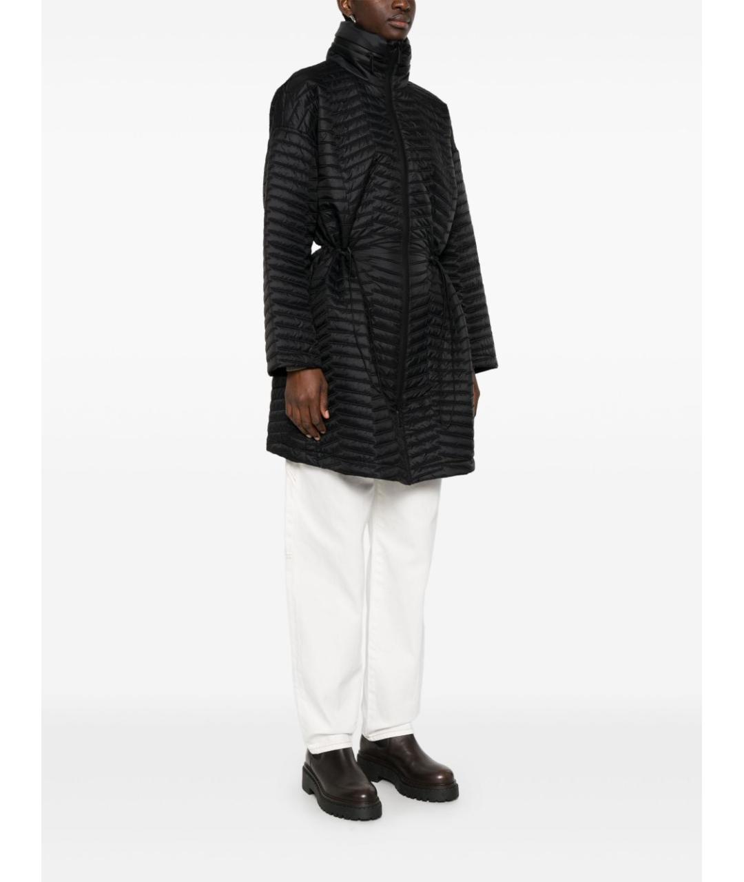 EMPORIO ARMANI Черное полиэстеровое пальто, фото 3