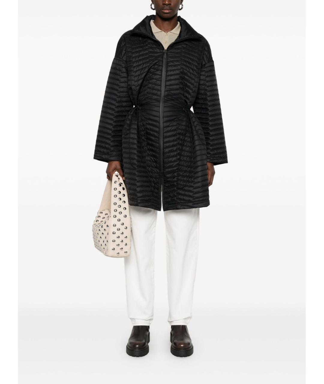 EMPORIO ARMANI Черное полиэстеровое пальто, фото 6