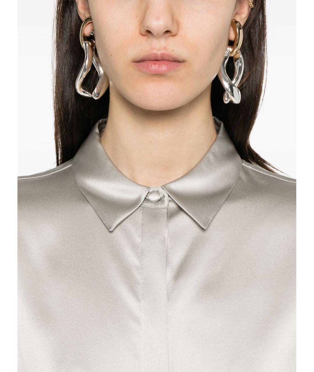 EMPORIO ARMANI Серая шелковая рубашка, фото 3