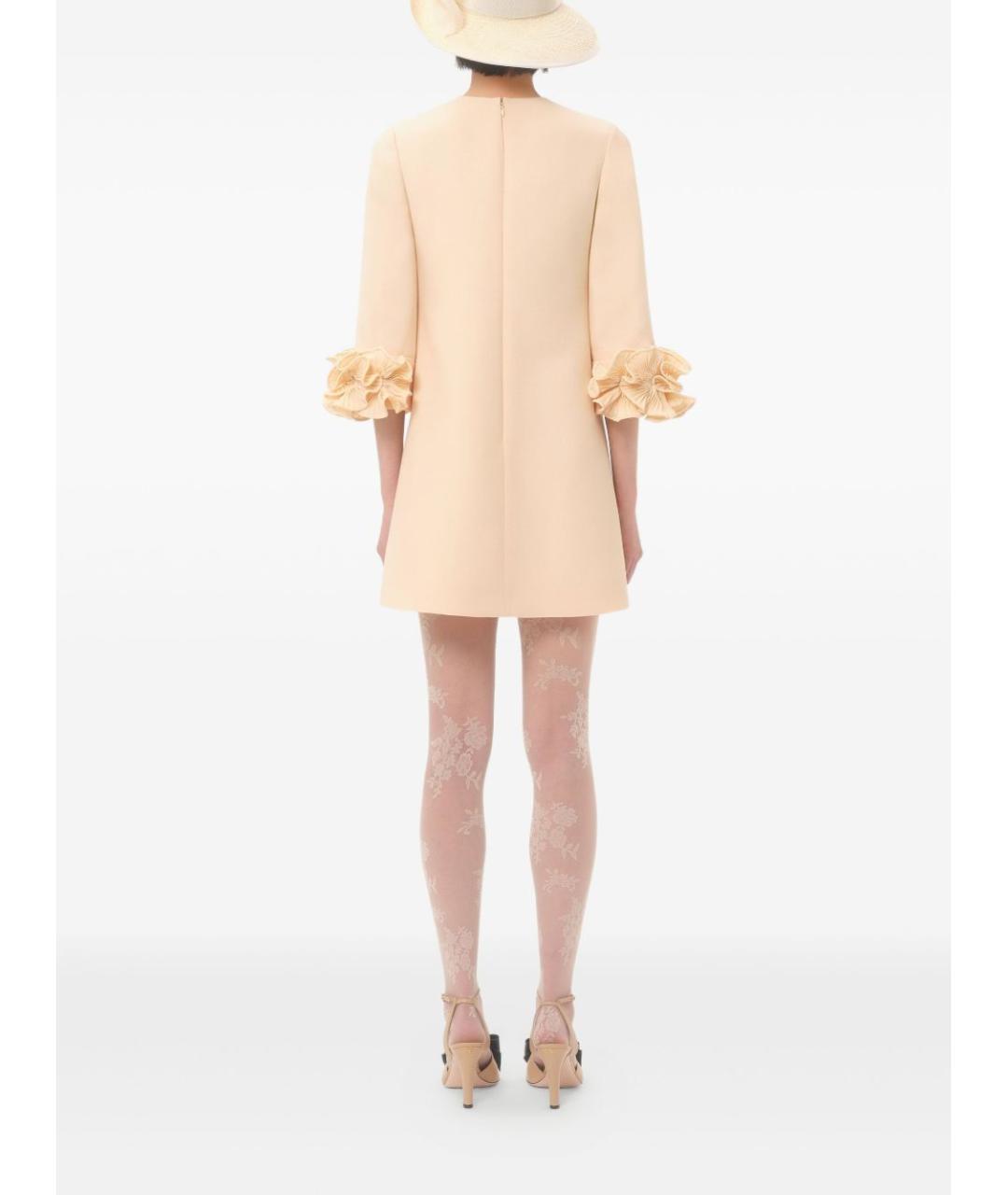 VALENTINO Бежевое шерстяное повседневное платье, фото 2