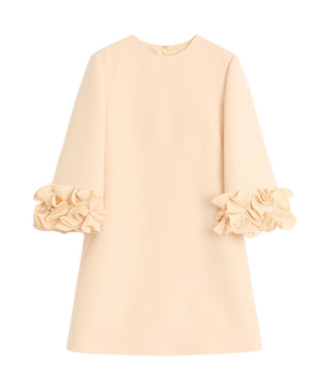 VALENTINO Бежевое шерстяное повседневное платье, фото 1