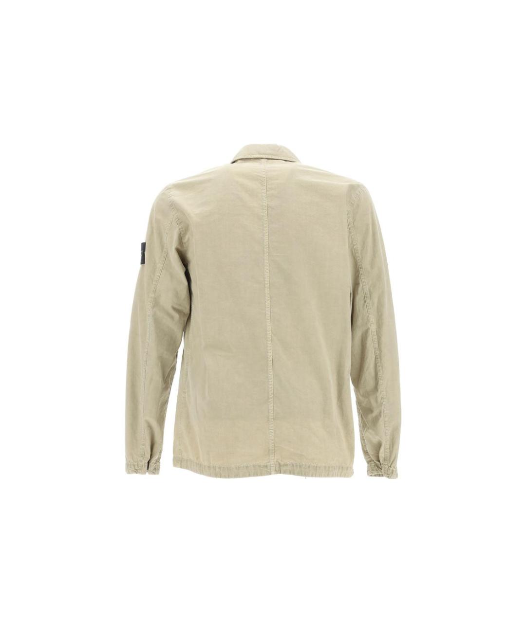 STONE ISLAND Бежевая хлопковая куртка, фото 2