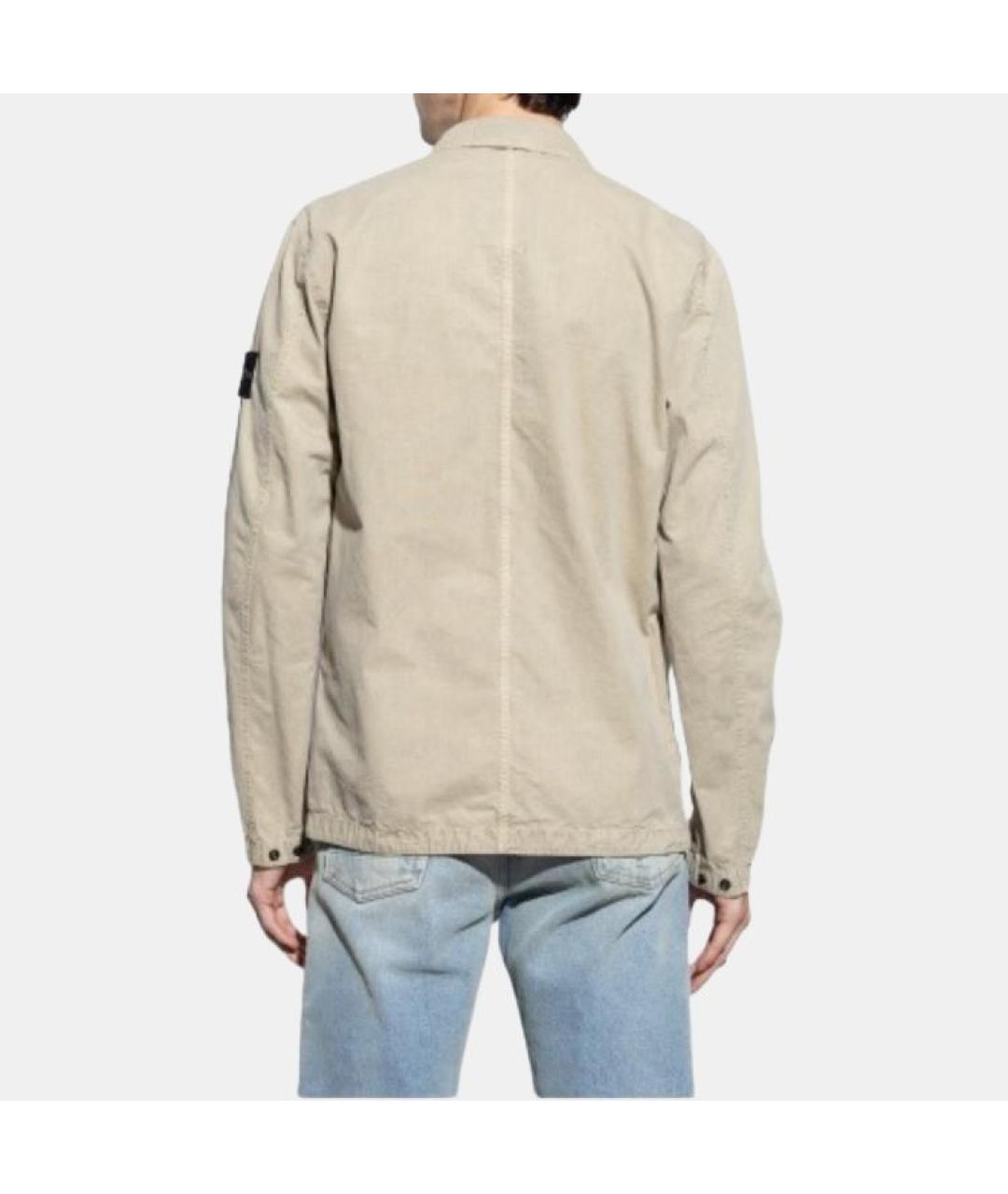 STONE ISLAND Бежевая хлопковая куртка, фото 5