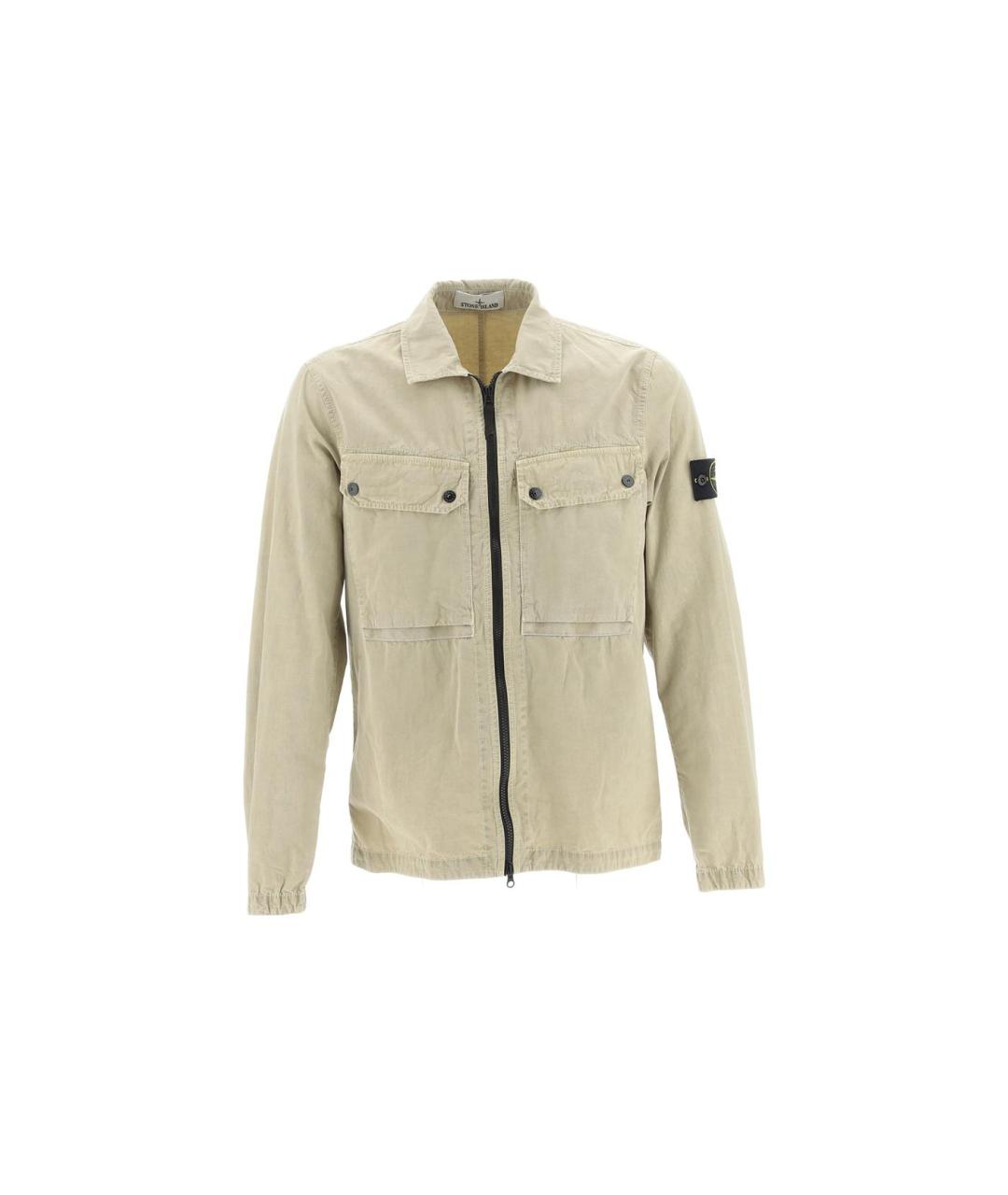 STONE ISLAND Бежевая хлопковая куртка, фото 6