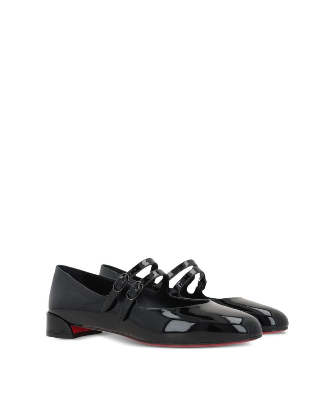 CHRISTIAN LOUBOUTIN Черные кожаные балетки, фото 4