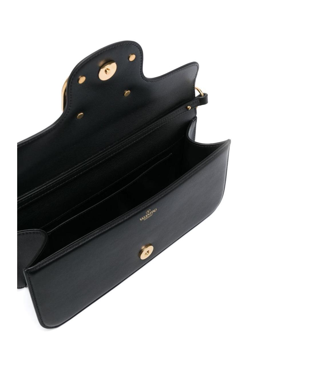 VALENTINO Черная кожаная сумка через плечо, фото 4