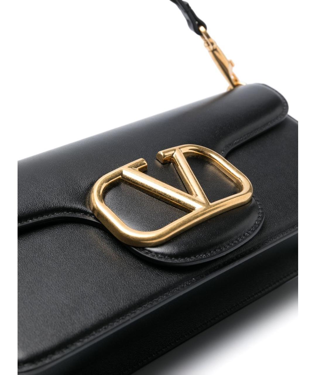 VALENTINO Черная кожаная сумка через плечо, фото 2