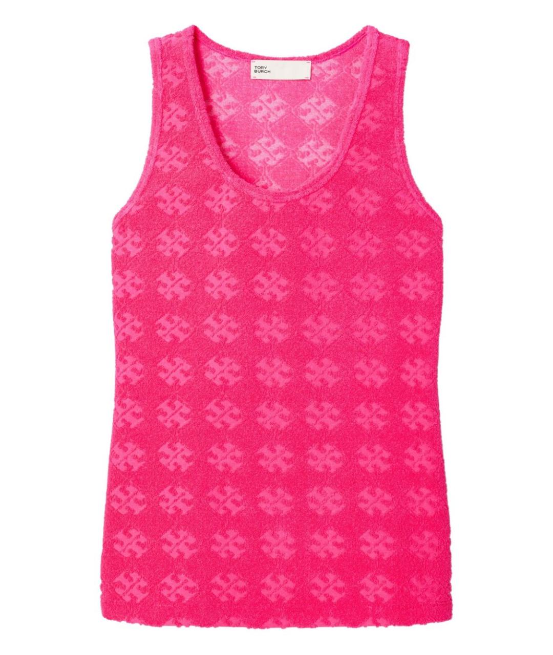 TORY BURCH Розовая хлопковая майка, фото 1