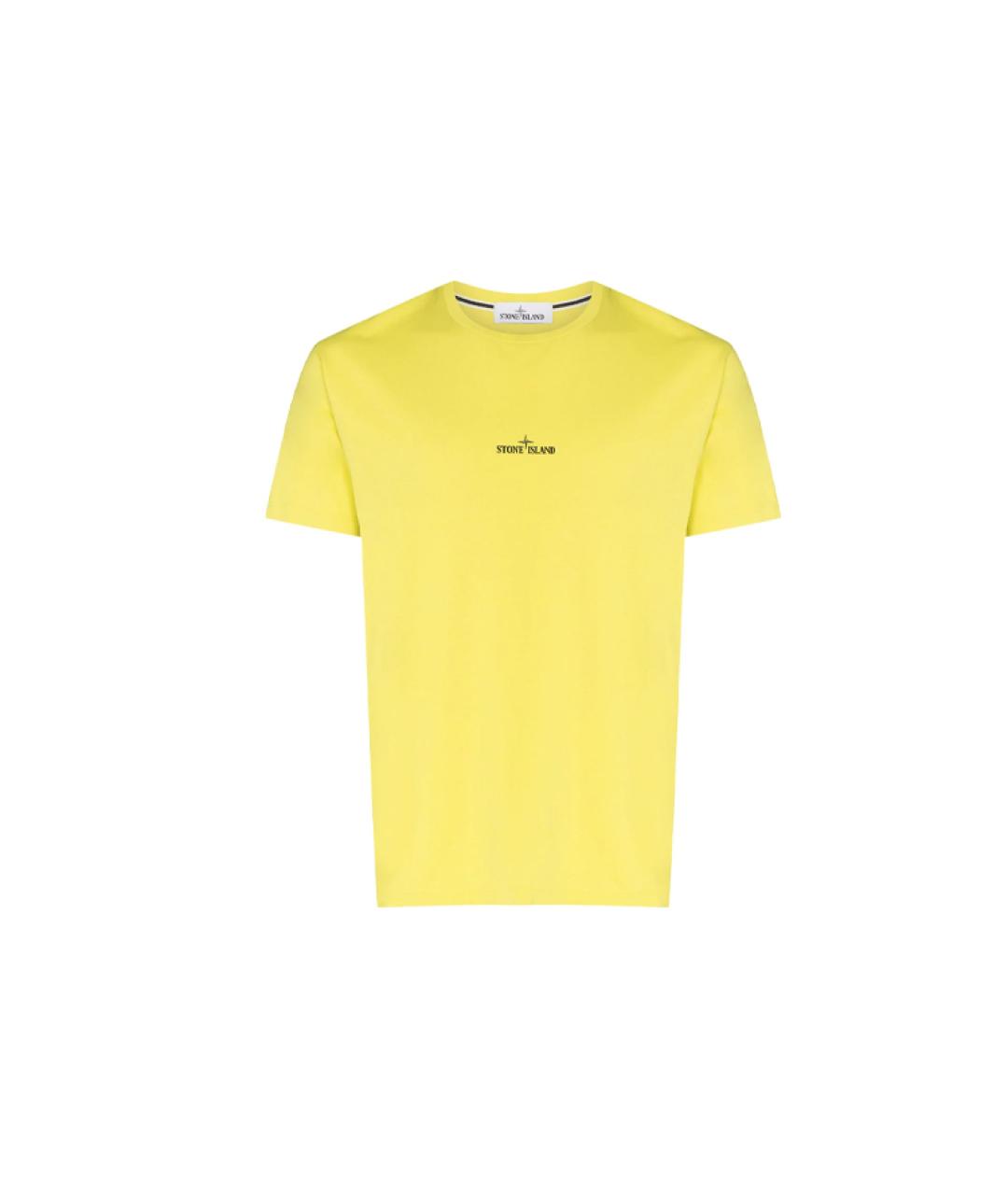 STONE ISLAND Желтая хлопковая футболка, фото 1