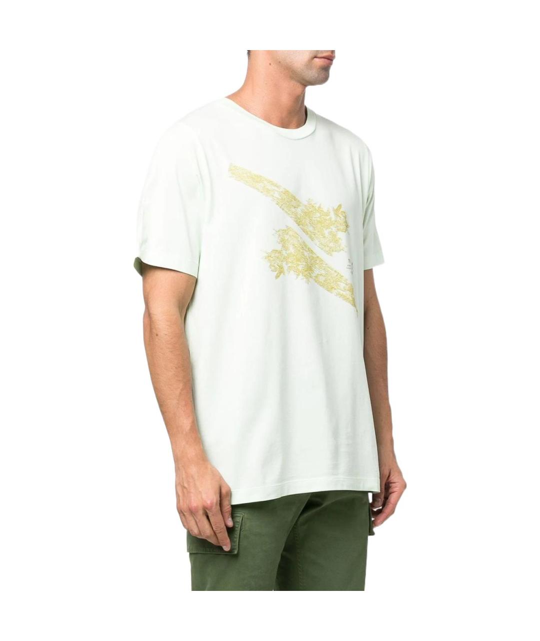 STONE ISLAND Белая хлопковая футболка, фото 4