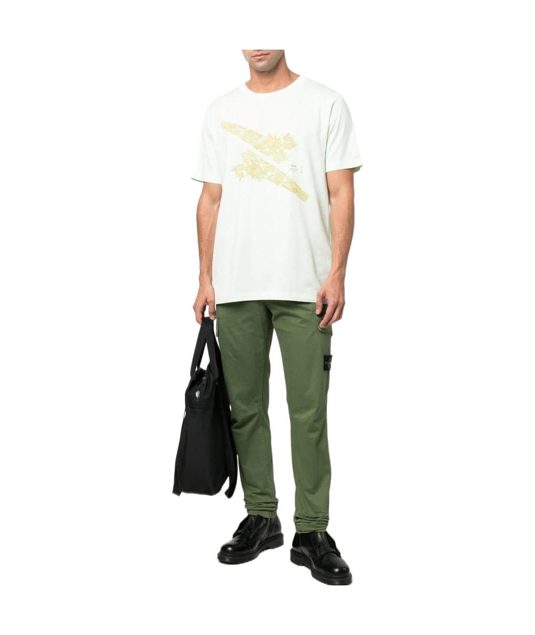 STONE ISLAND Белая хлопковая футболка, фото 2