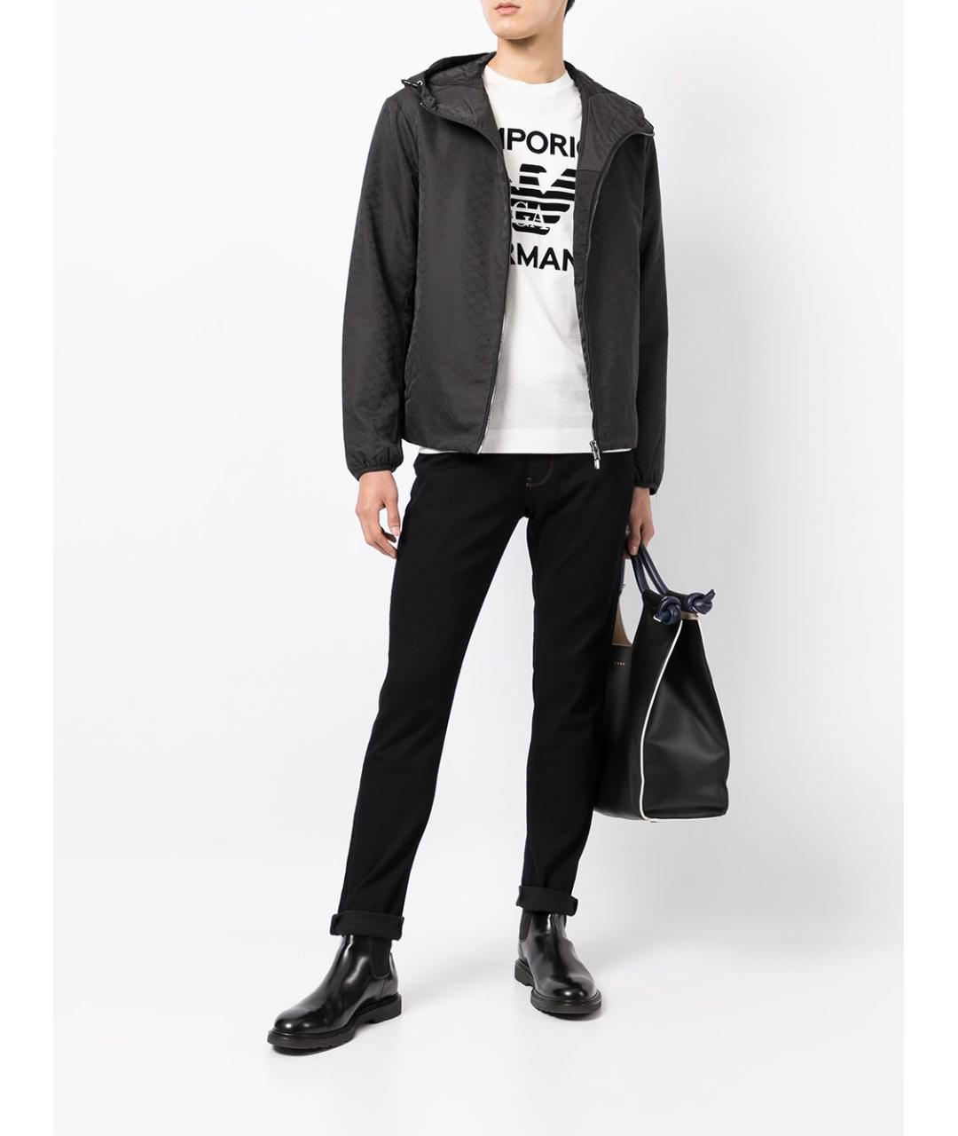 EMPORIO ARMANI Черная полиэстеровая куртка, фото 2