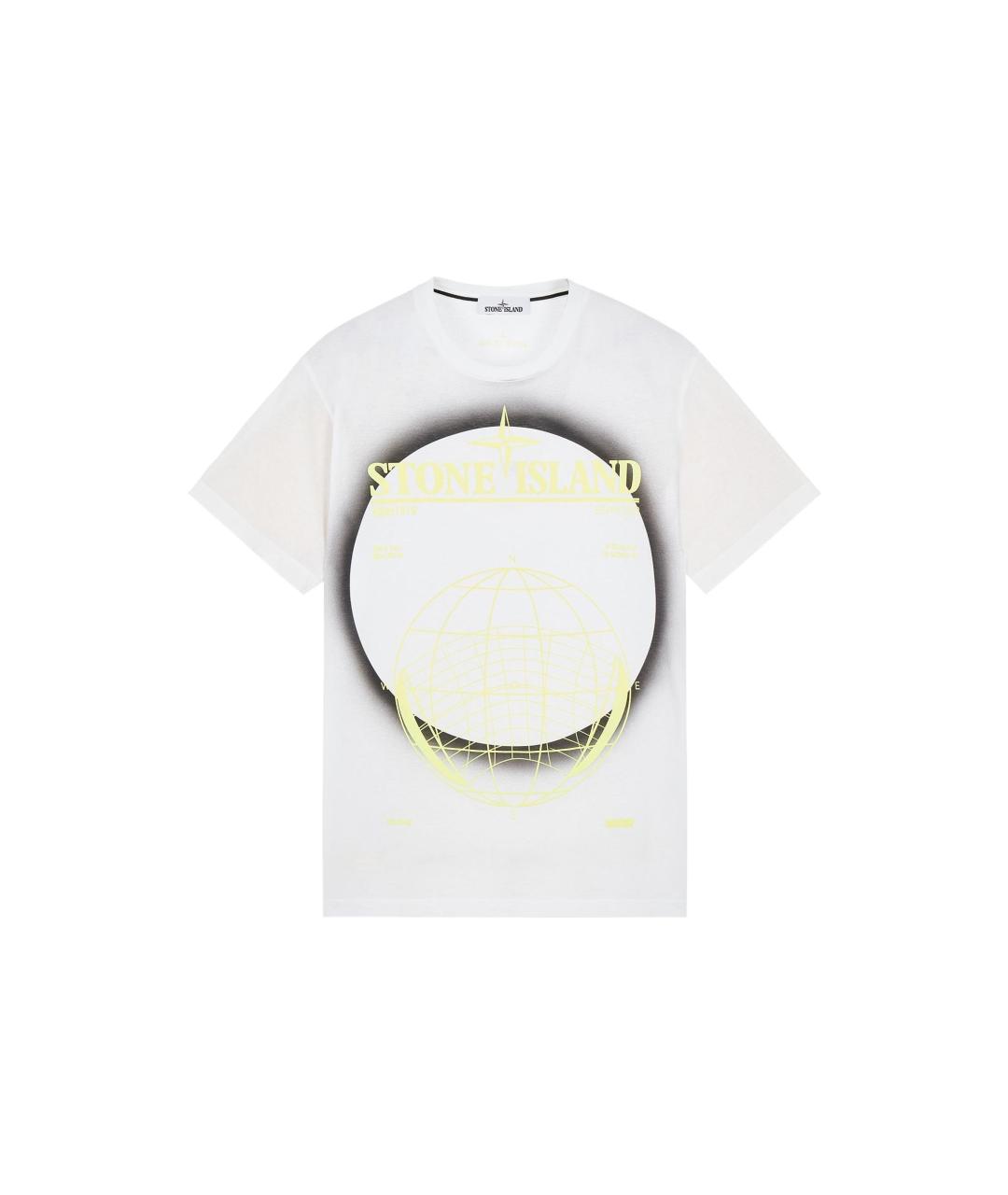 STONE ISLAND Белая хлопковая футболка, фото 1