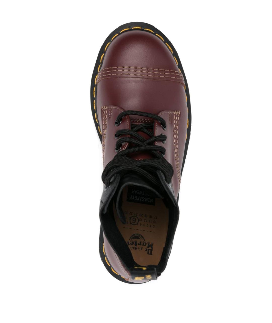 MM6 MAISON MARGIELA Бордовые кожаные ботинки, фото 4