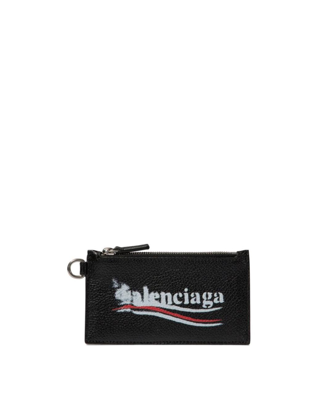 BALENCIAGA Черный кожаный кошелек, фото 1