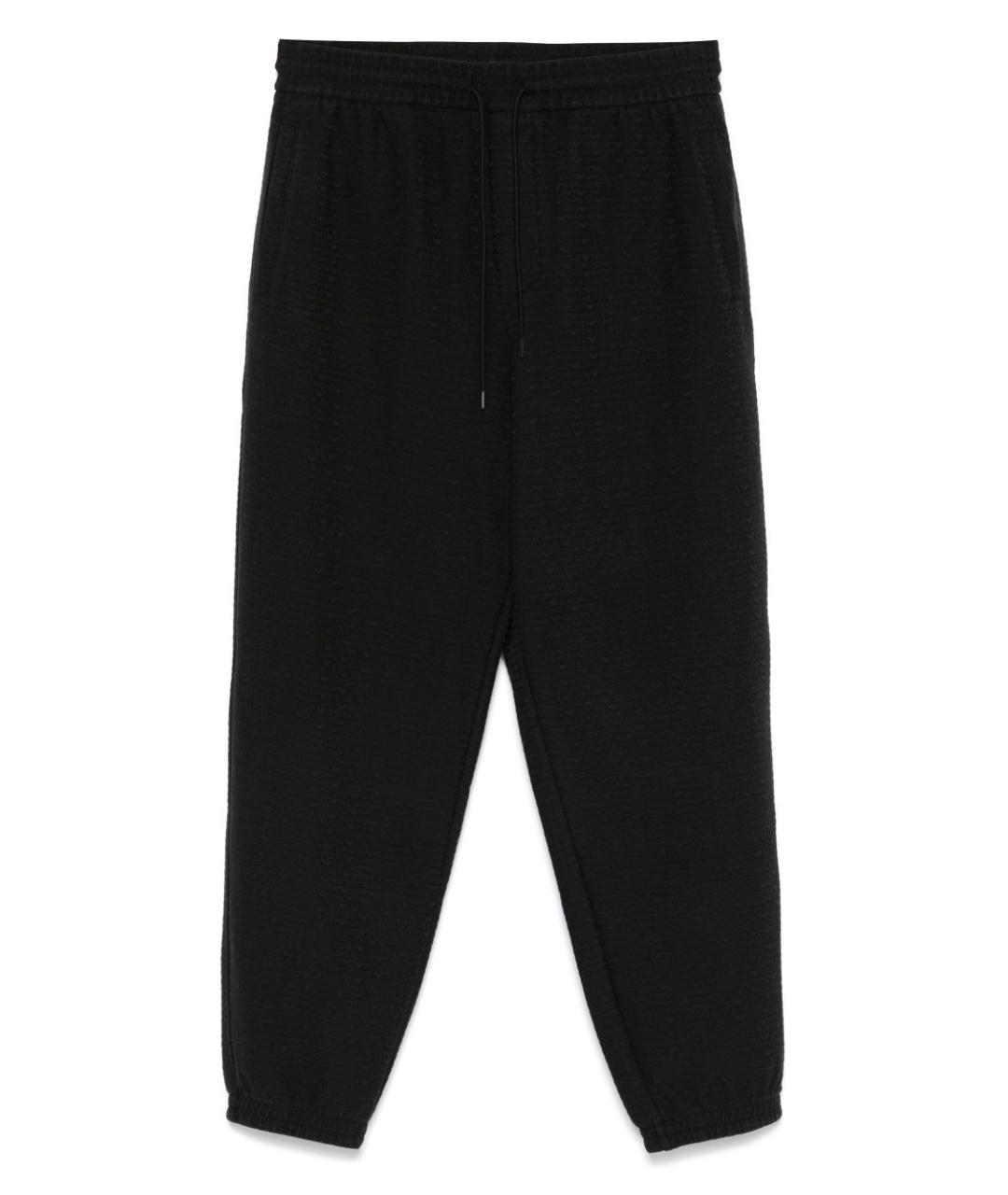 EMPORIO ARMANI Черные хлопковые повседневные брюки, фото 1