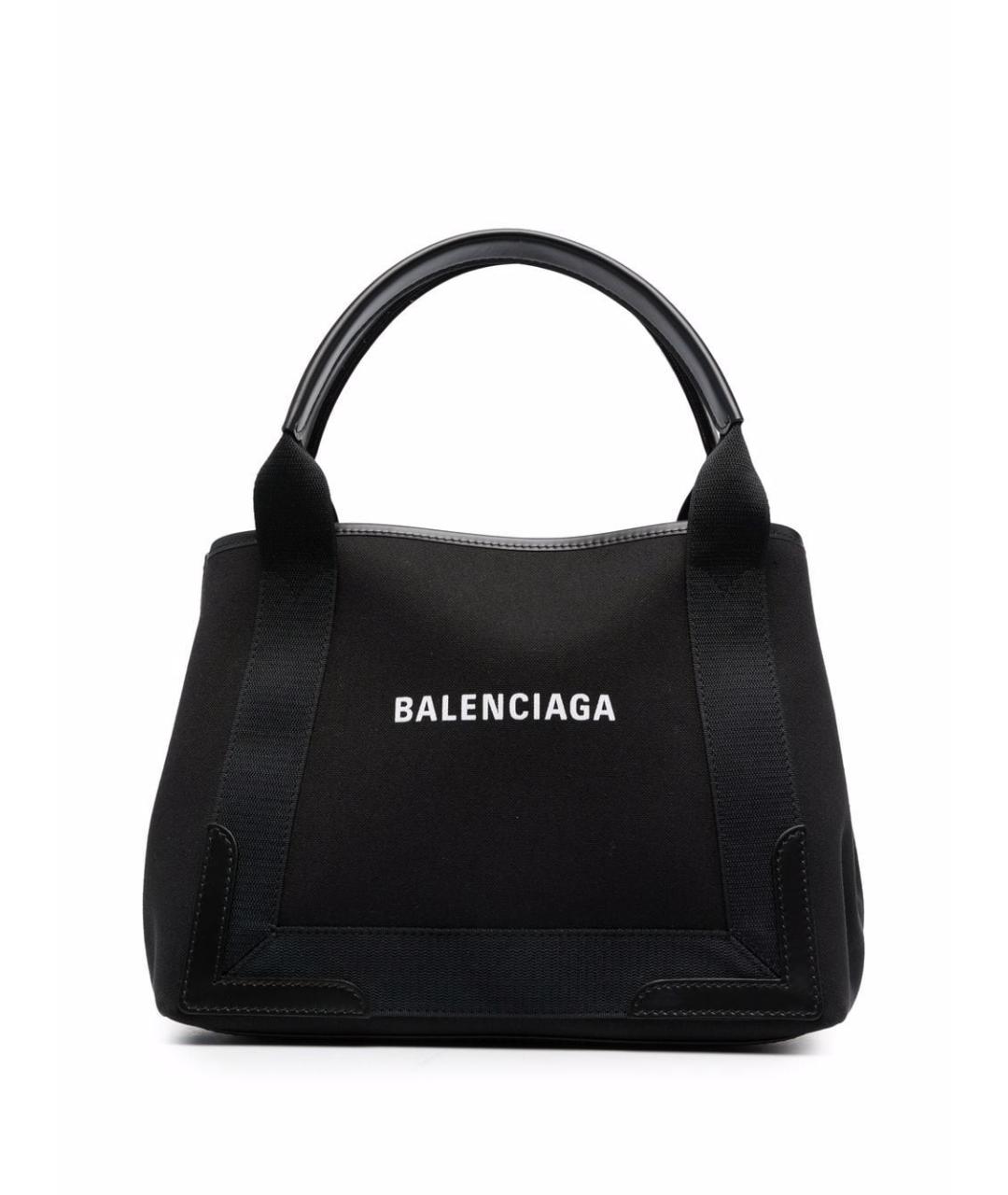 BALENCIAGA Черная хлопковая сумка тоут, фото 1