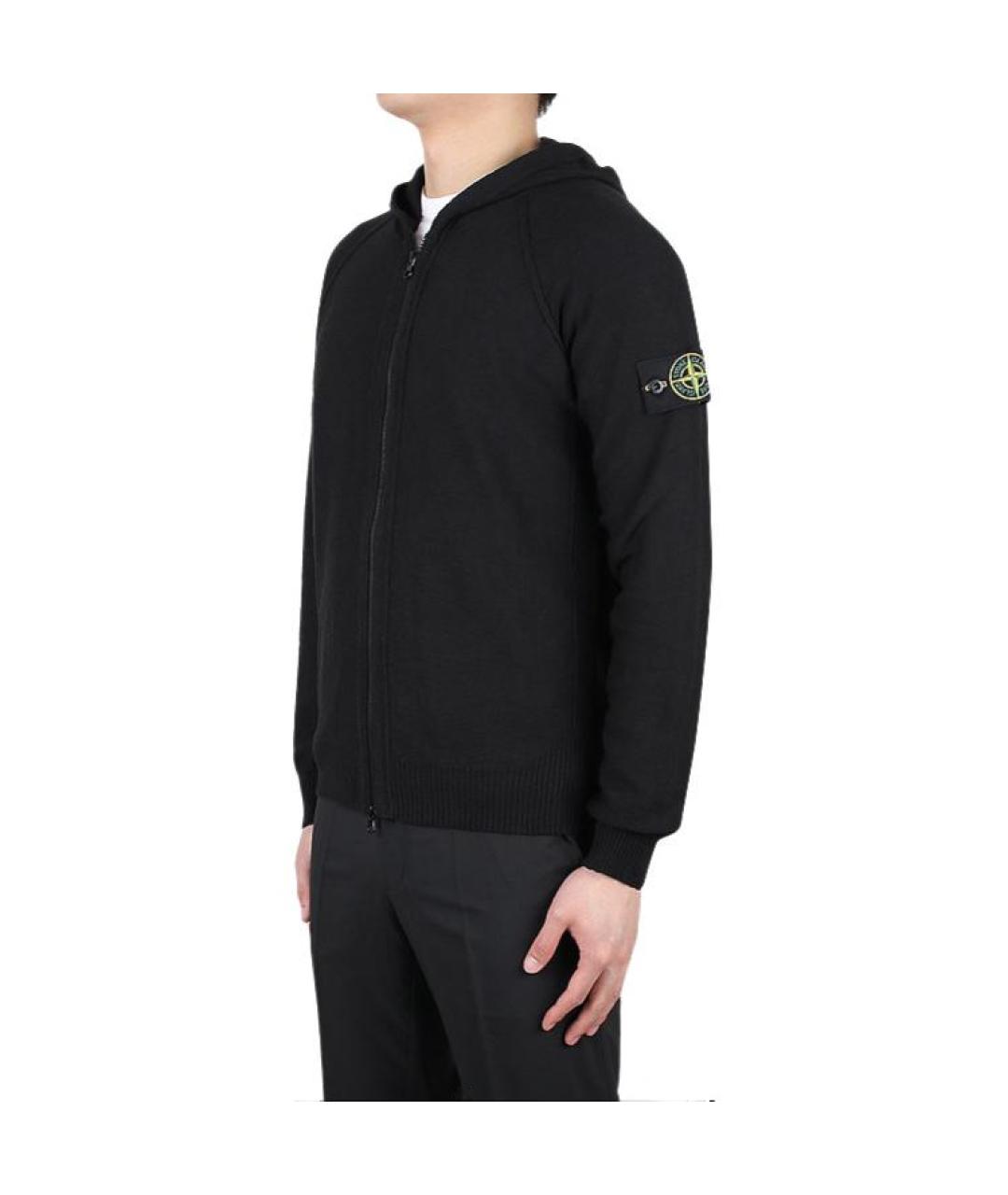 STONE ISLAND Черная хлопковая куртка, фото 4