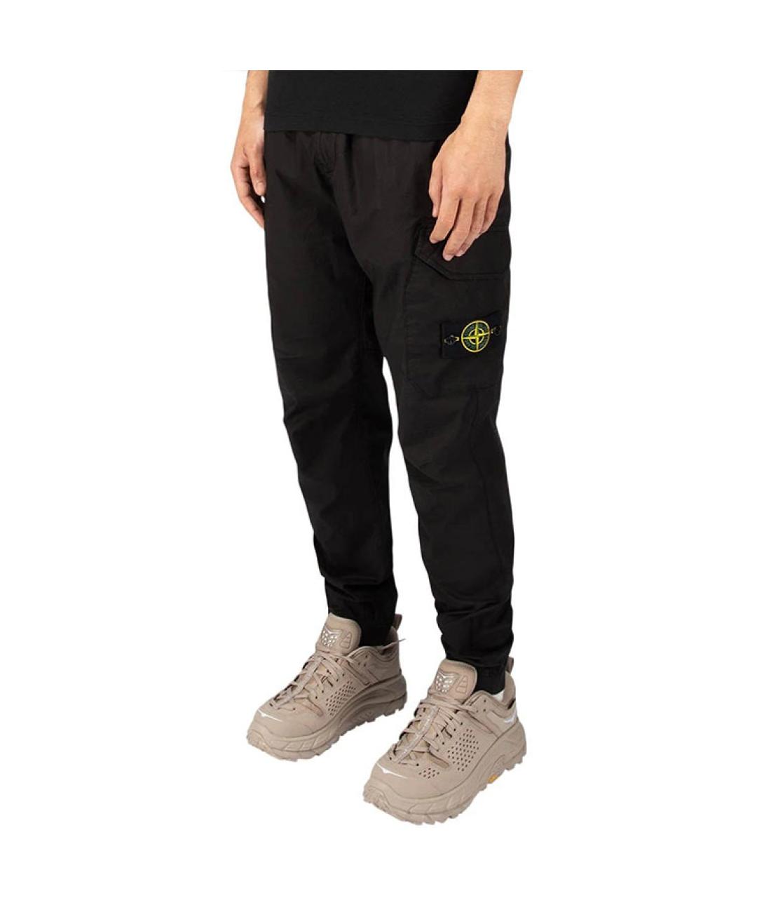 STONE ISLAND Черные прямые брюки, фото 3