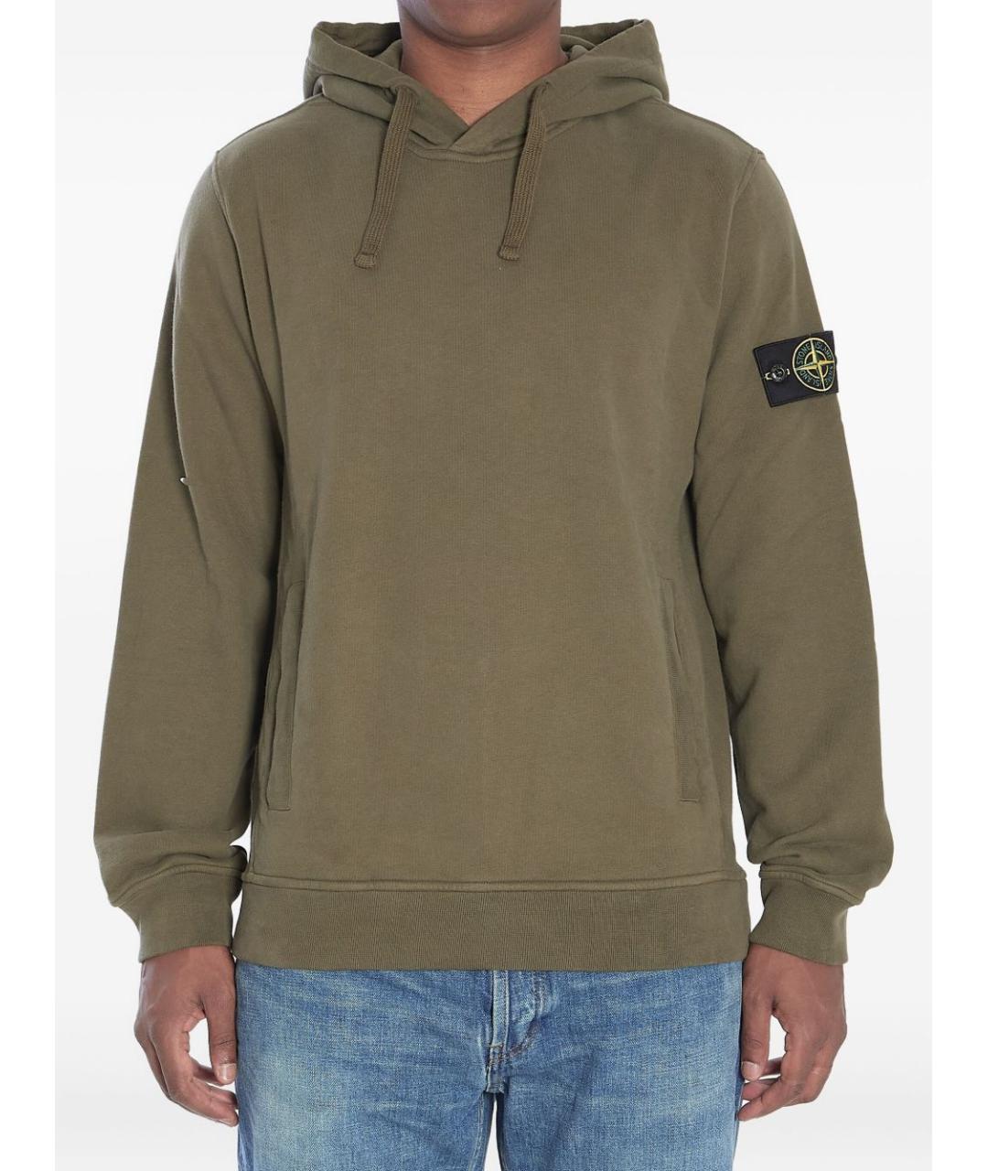 STONE ISLAND Зеленый хлопковый джемпер / свитер, фото 1