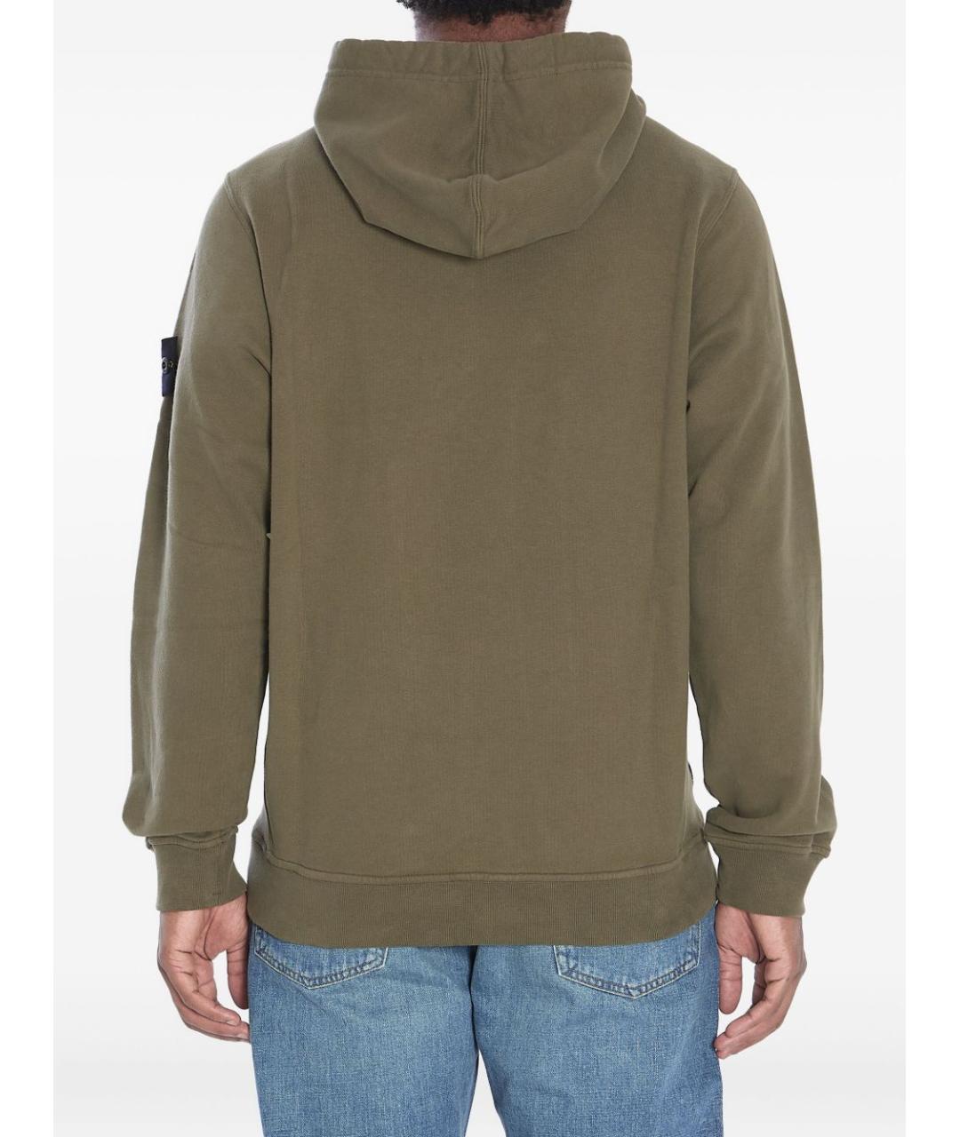 STONE ISLAND Зеленый хлопковый джемпер / свитер, фото 3