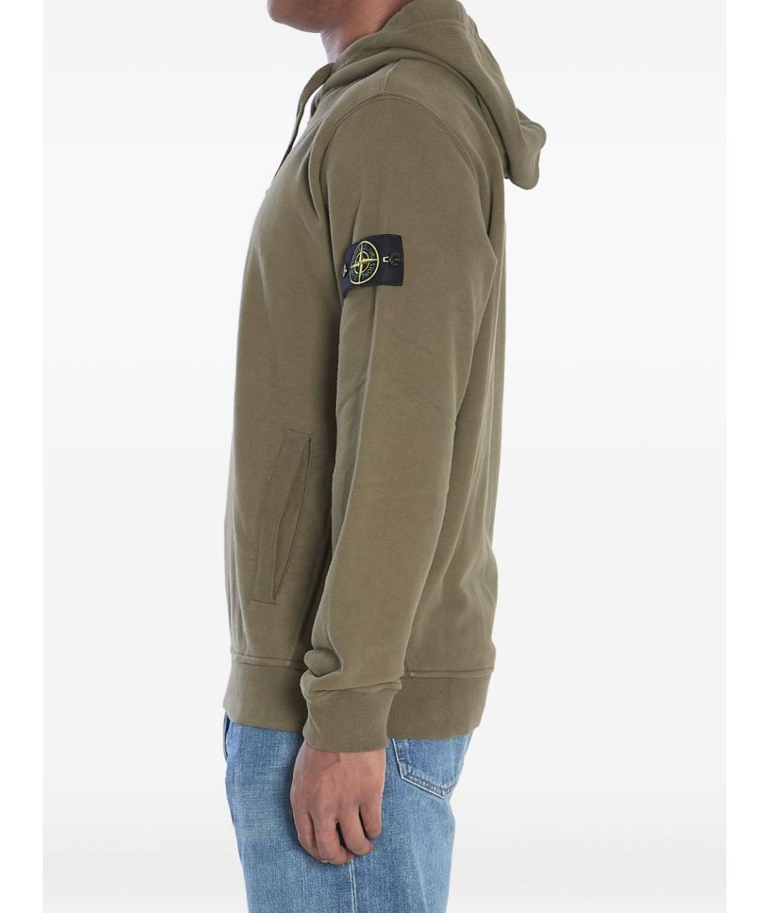 STONE ISLAND Зеленый хлопковый джемпер / свитер, фото 4