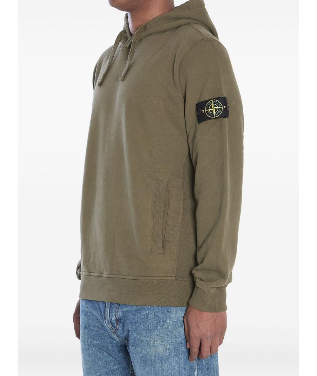 STONE ISLAND Зеленый хлопковый джемпер / свитер, фото 2