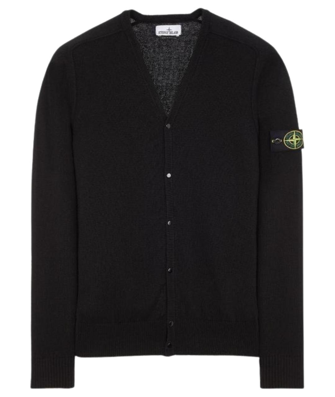 STONE ISLAND Черный кардиган, фото 1