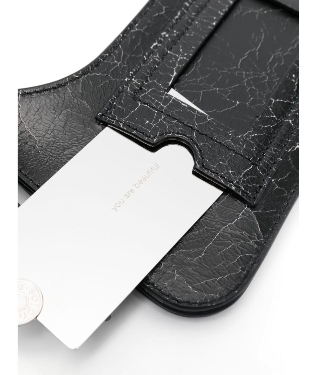 ACNE STUDIOS Черная кожаная сумка через плечо, фото 4