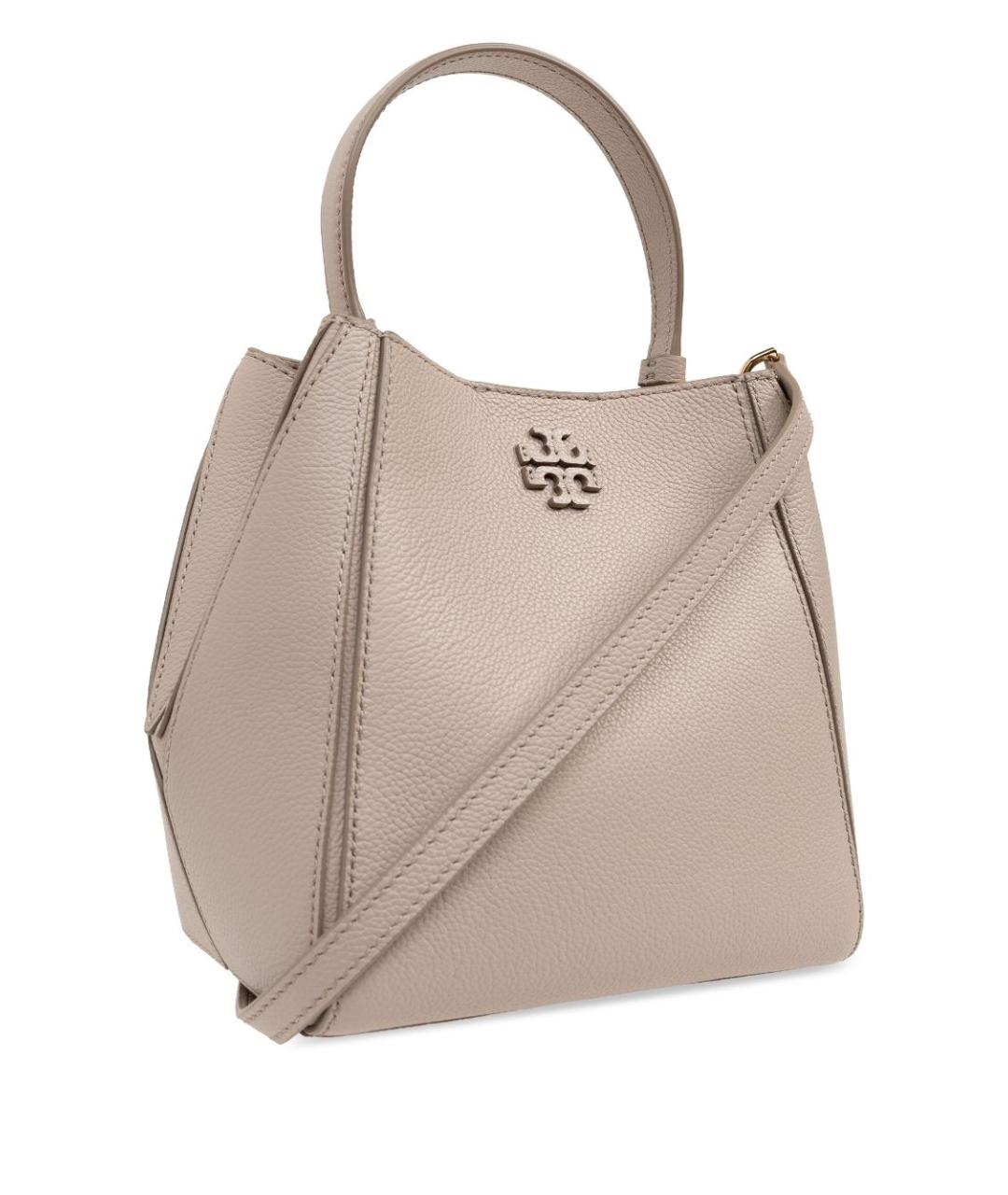 TORY BURCH Серая кожаная сумка тоут, фото 3