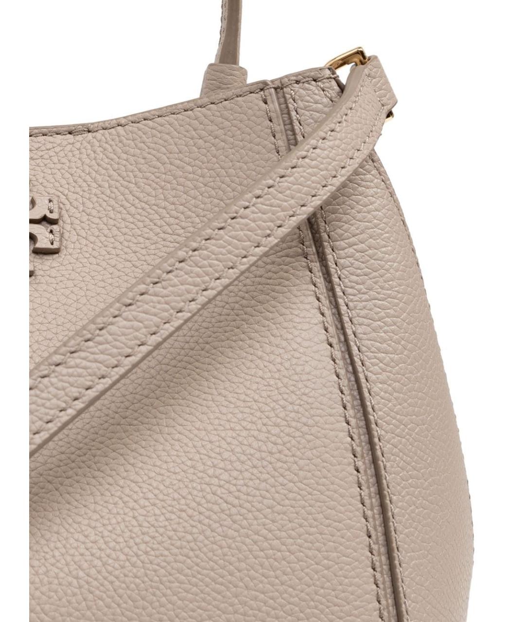 TORY BURCH Серая кожаная сумка тоут, фото 6