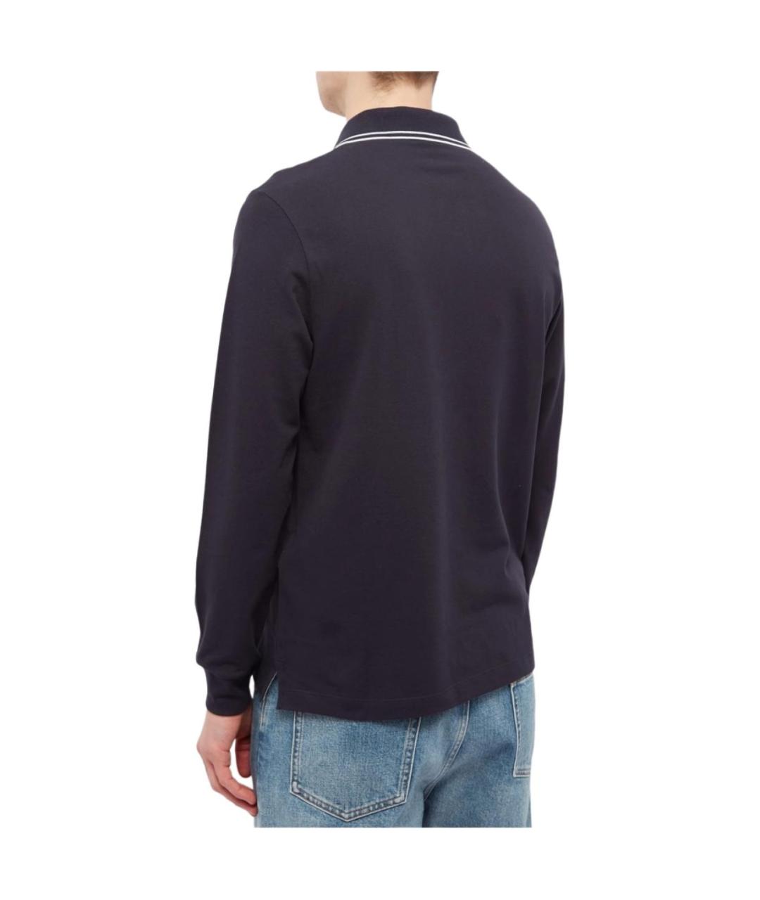 STONE ISLAND Темно-синее хлопковое поло с длинным рукавом, фото 6