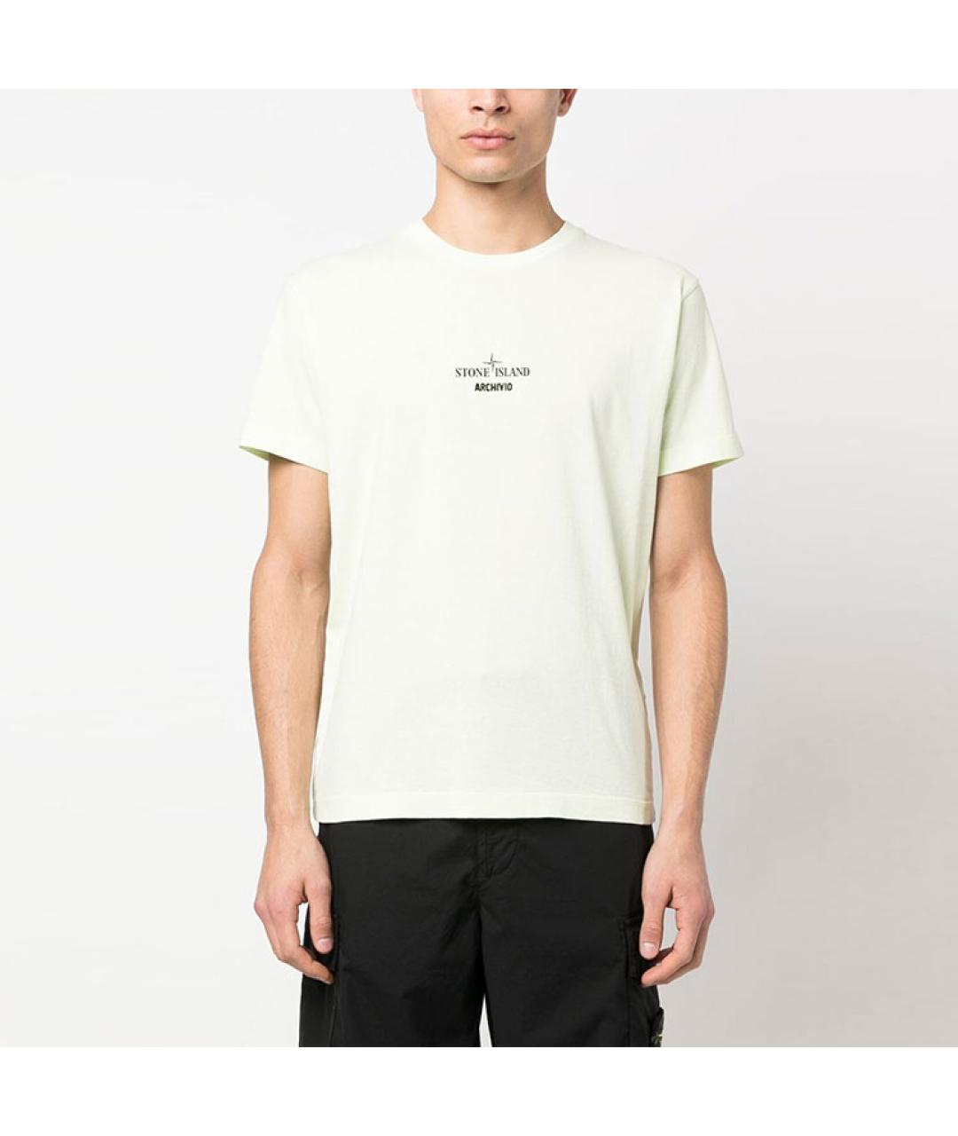 STONE ISLAND Зеленая хлопковая футболка, фото 3