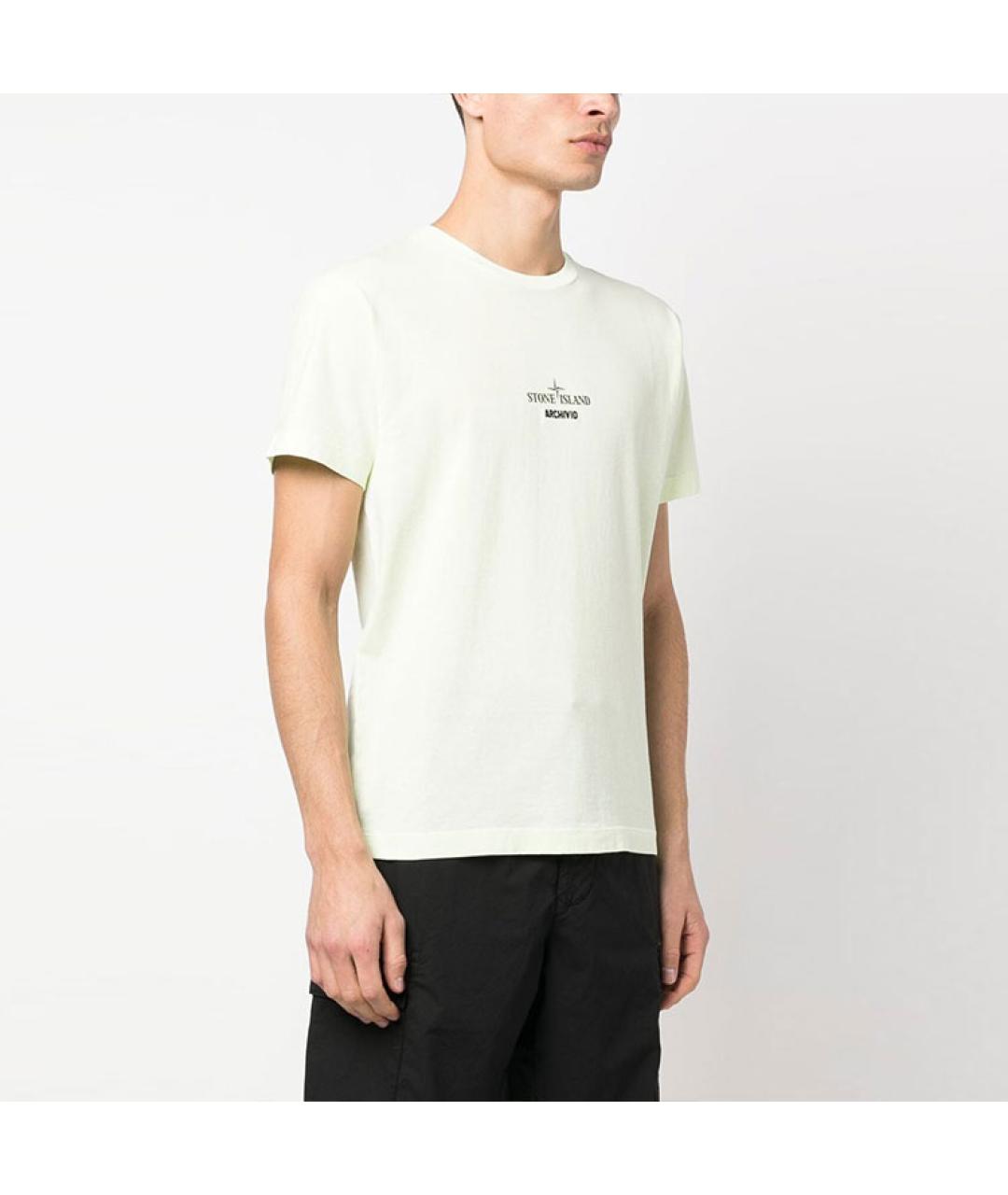 STONE ISLAND Зеленая хлопковая футболка, фото 4