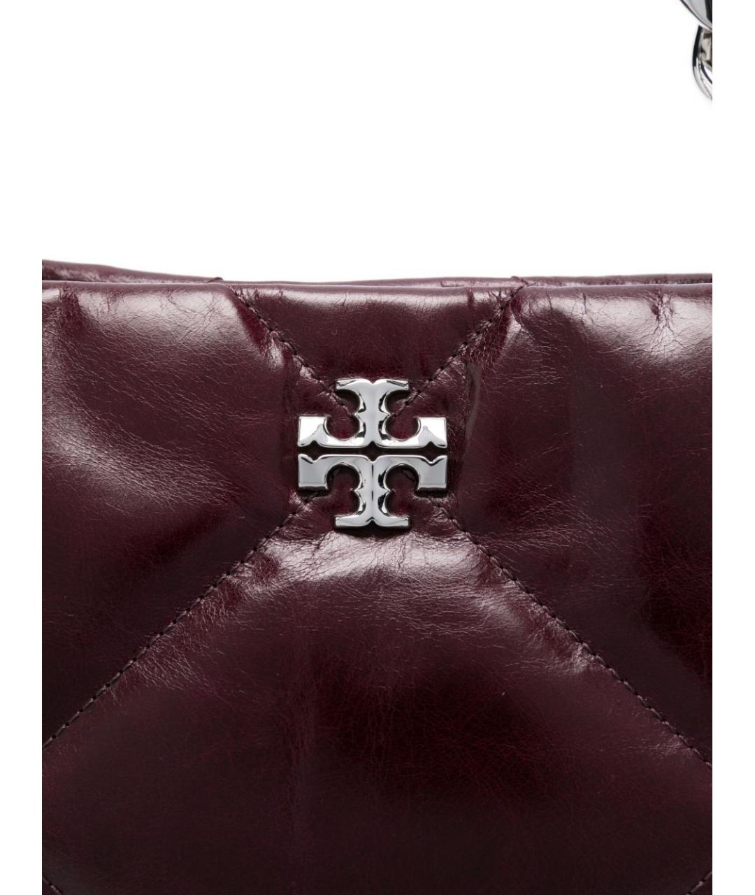 TORY BURCH Бордовая кожаная сумка через плечо, фото 2