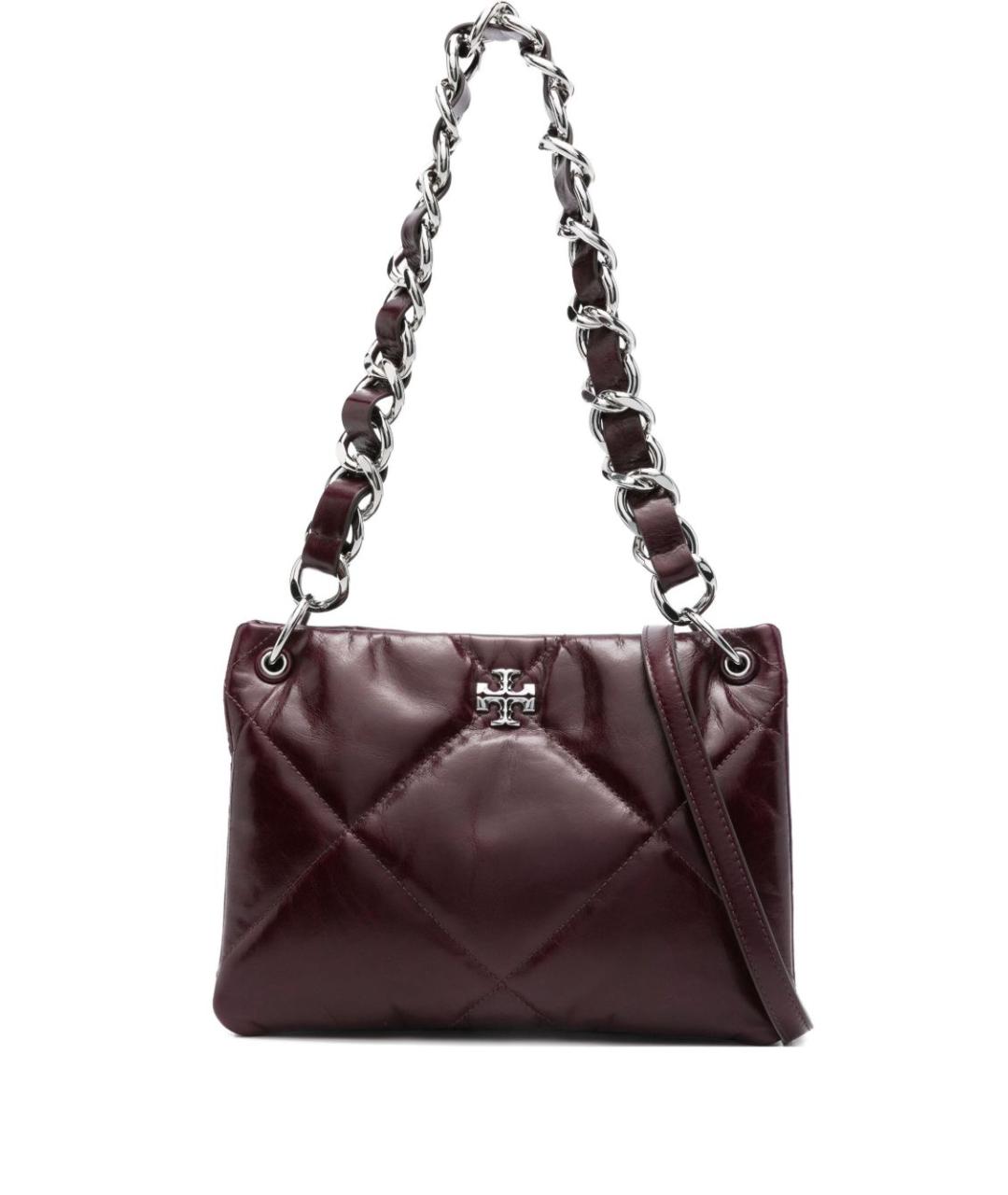 TORY BURCH Бордовая кожаная сумка через плечо, фото 1