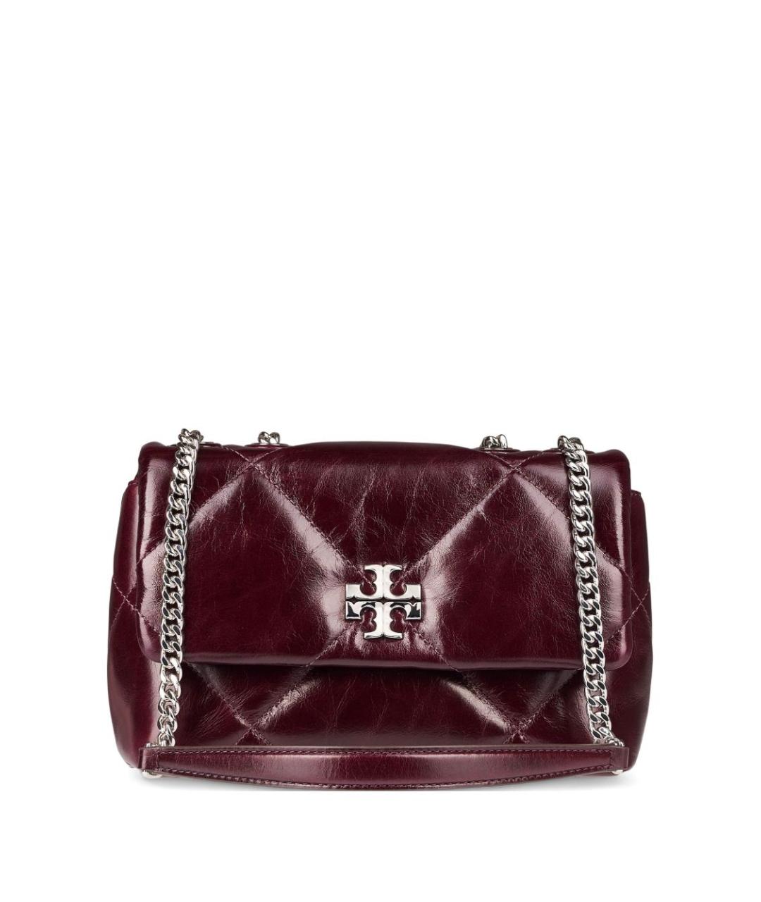TORY BURCH Бордовая кожаная сумка через плечо, фото 1