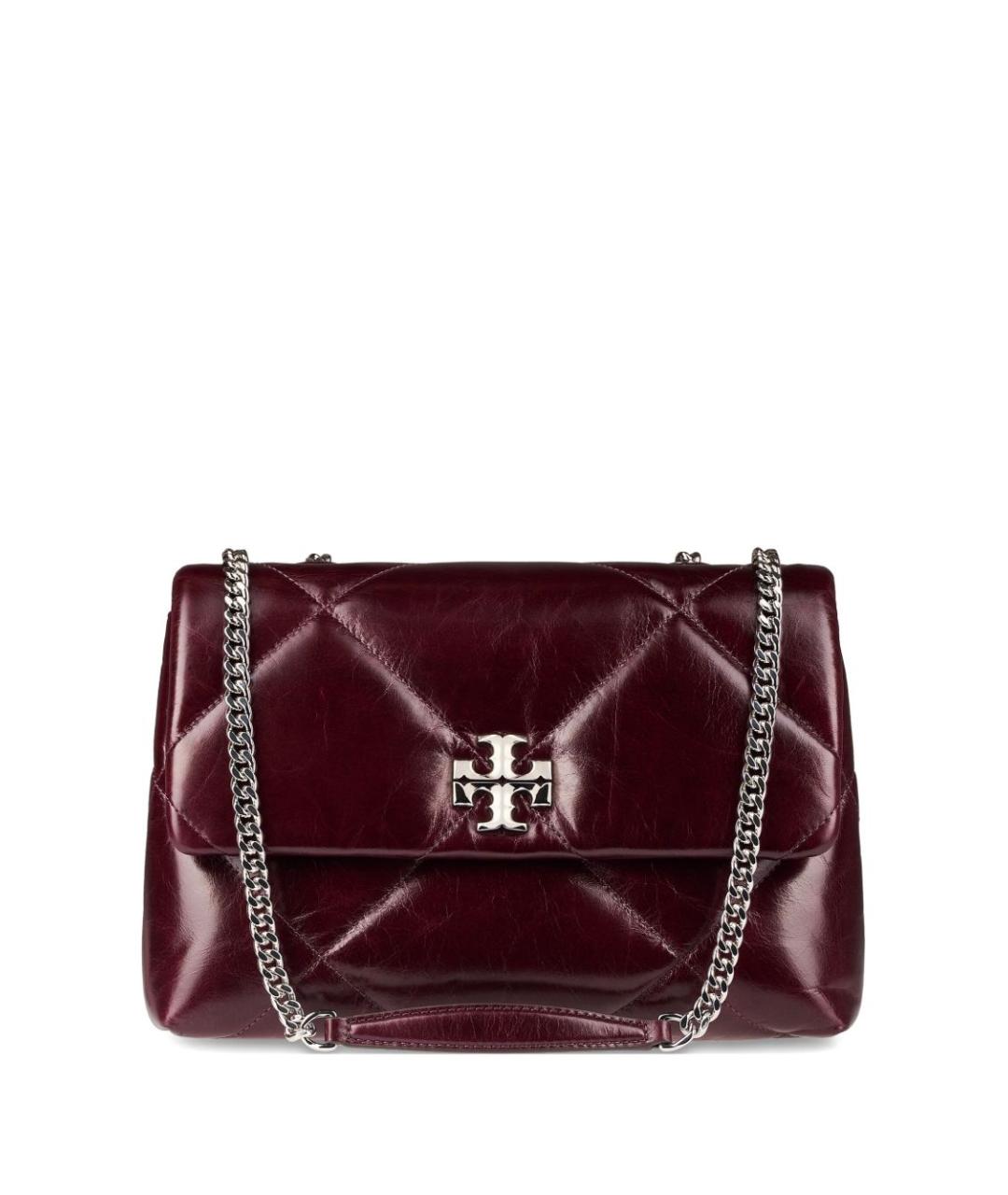 TORY BURCH Бордовая кожаная сумка через плечо, фото 1