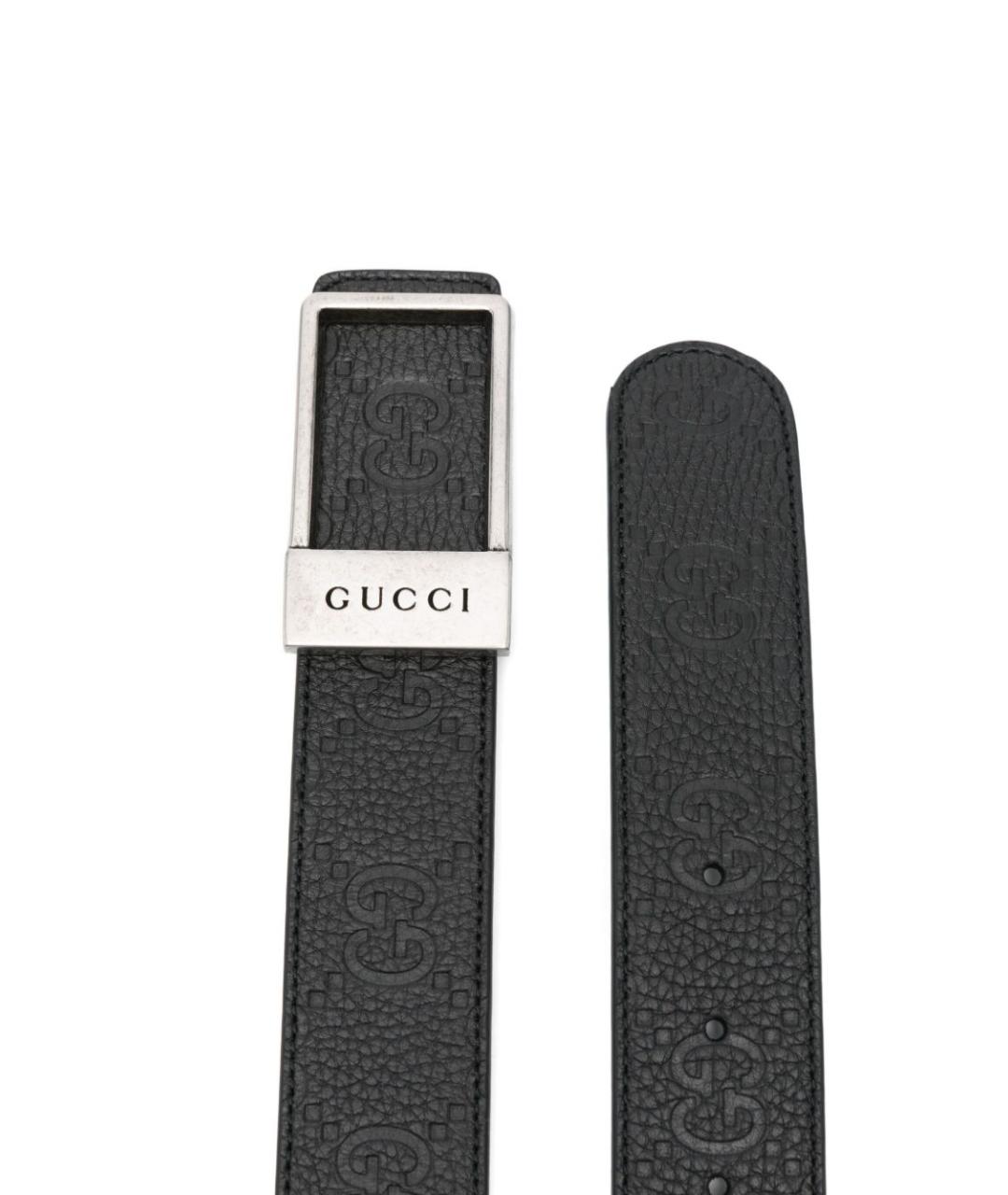 GUCCI Черный кожаный ремень, фото 2