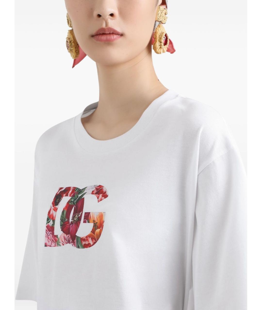 DOLCE&GABBANA Белая хлопковая футболка, фото 5