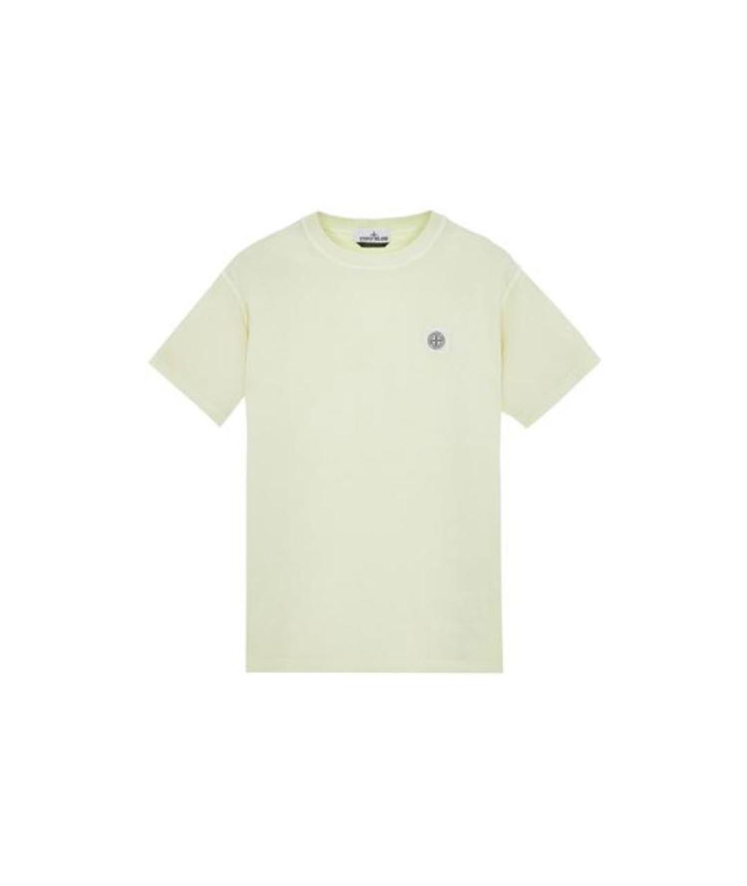 STONE ISLAND Желтая хлопковая футболка, фото 1