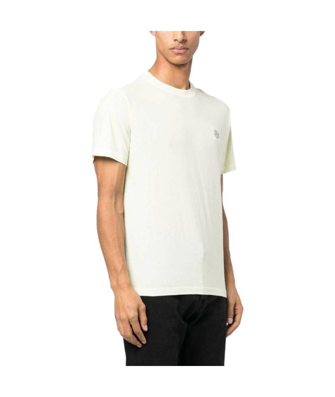 STONE ISLAND Желтая хлопковая футболка, фото 5