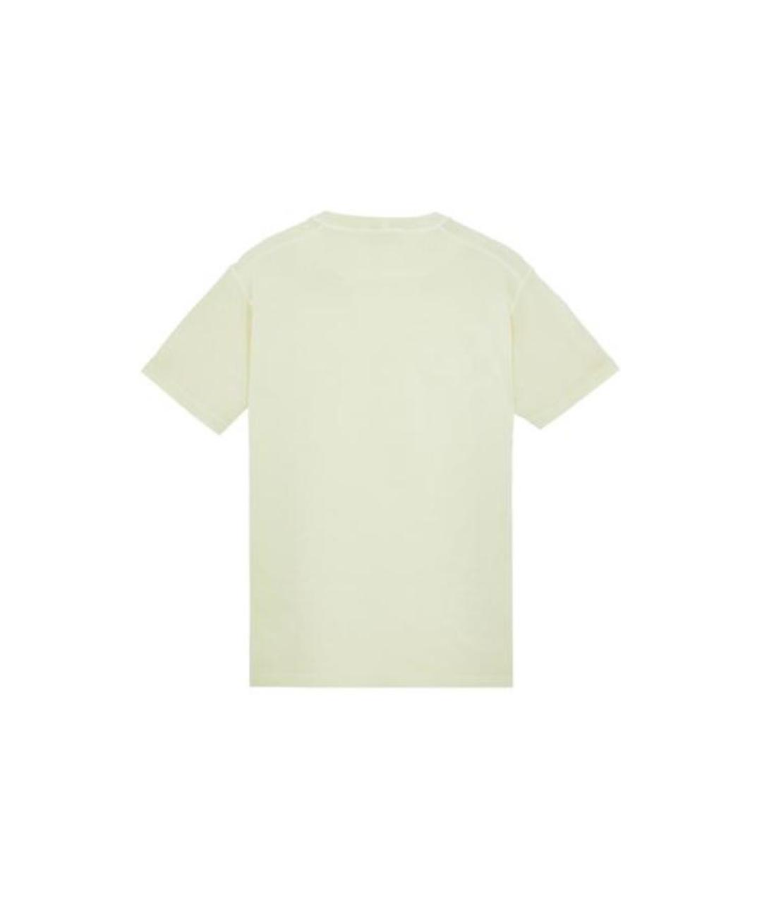 STONE ISLAND Желтая хлопковая футболка, фото 2