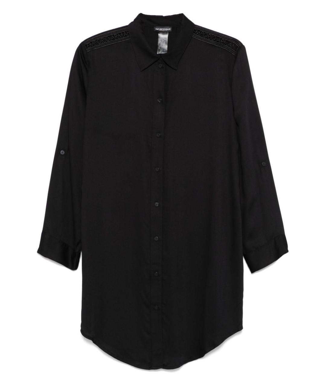 EMPORIO ARMANI Черная вискозная рубашка, фото 1