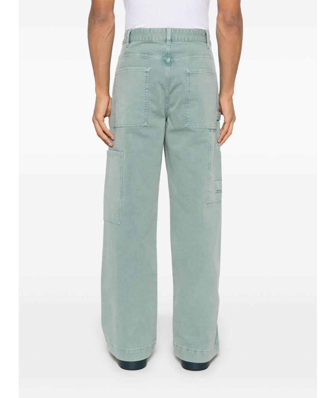 EMPORIO ARMANI Голубые хлопковые прямые джинсы, фото 3