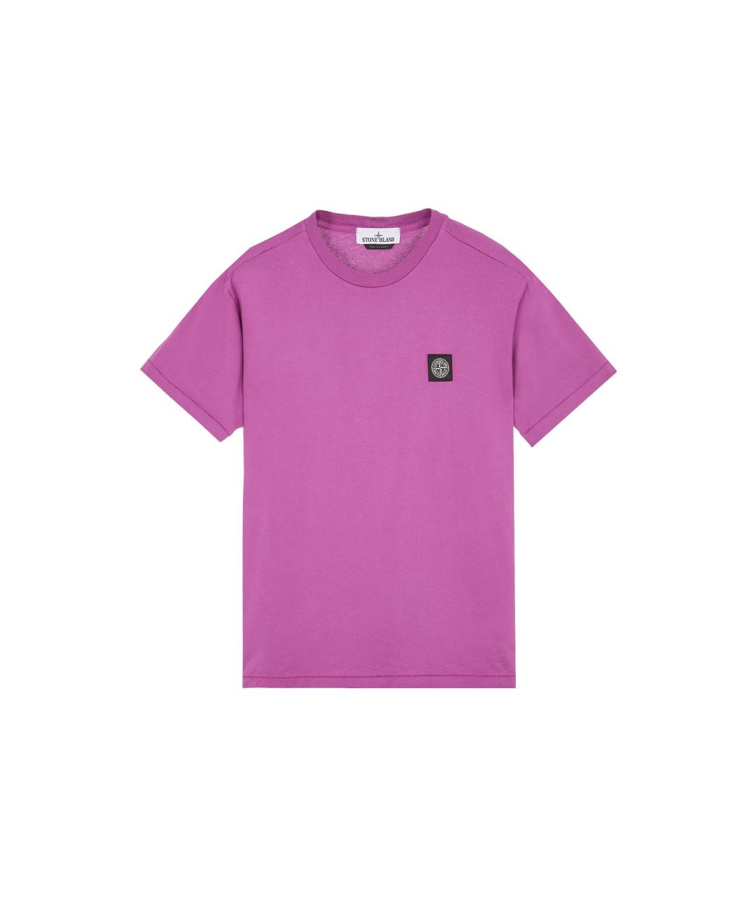STONE ISLAND Фиолетовая хлопковая футболка, фото 1