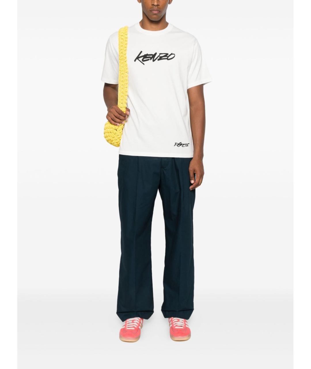 KENZO Белая хлопковая футболка, фото 3