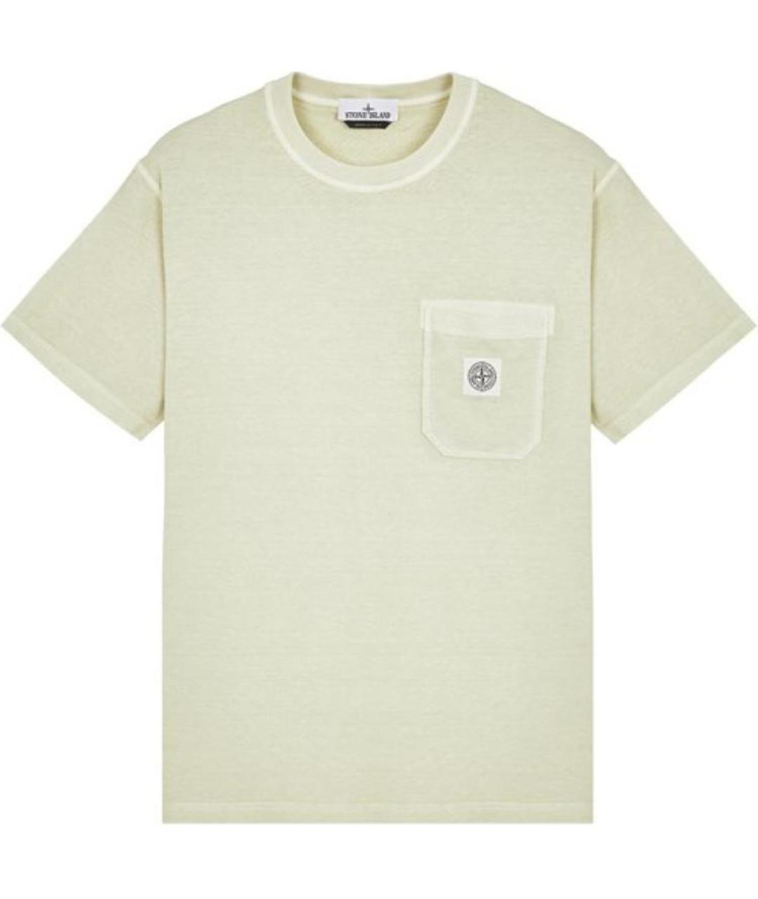 STONE ISLAND Салатовая хлопковая футболка, фото 1